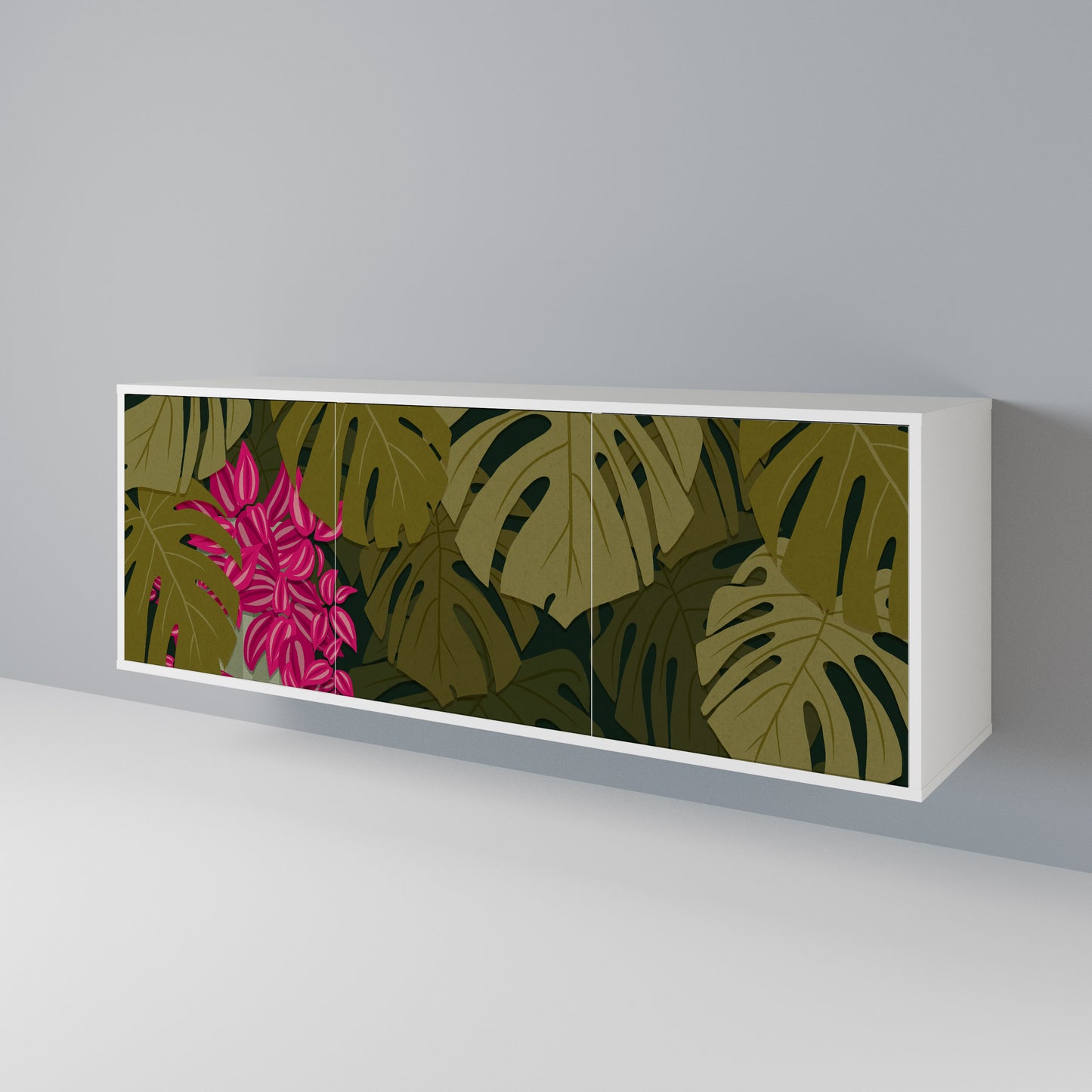 TROPICAL BEAUTY 3-Door Sideboard in White Finish