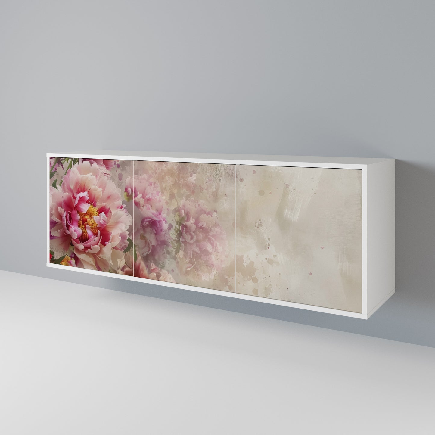 PEONY WHISPER Madia a 3 Ante in Finitura Bianca