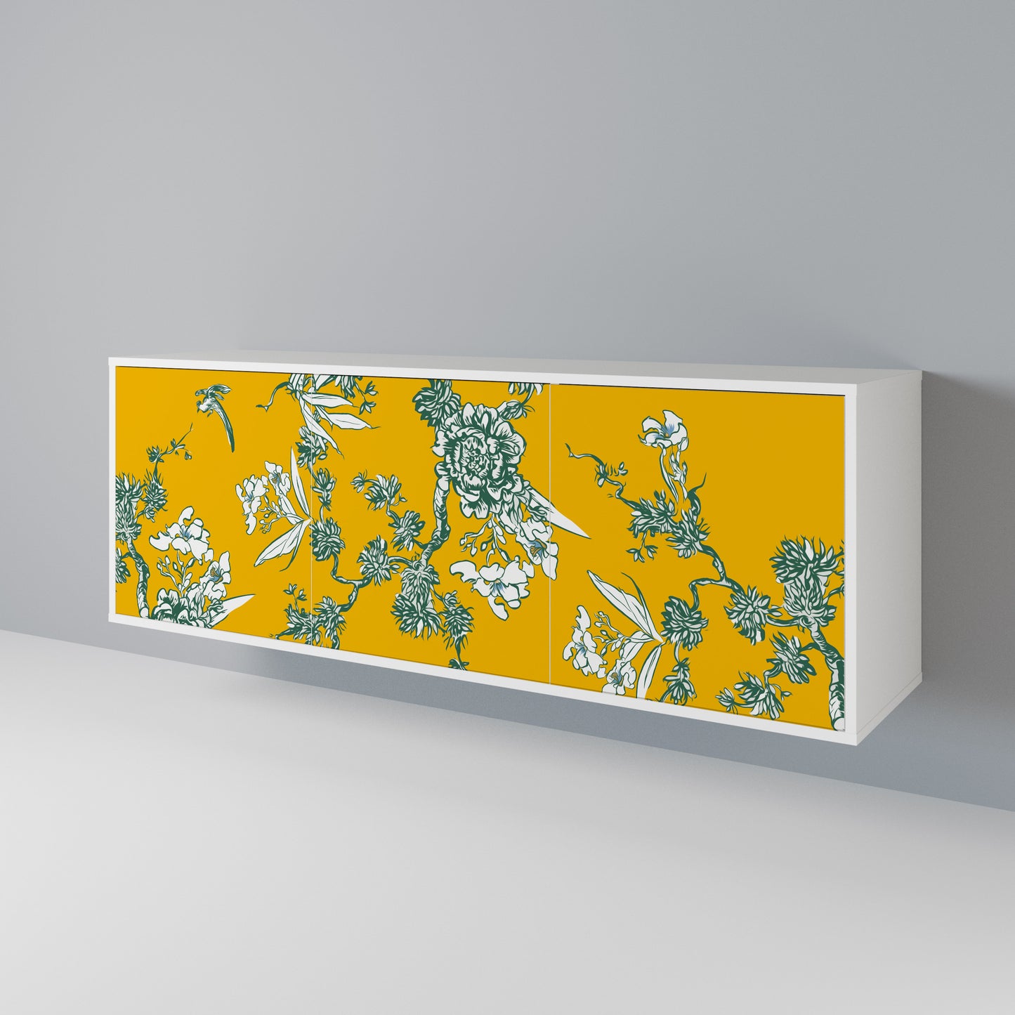 YELLOW CHINOISERIE Madia a 3 Ante in Finitura Bianca