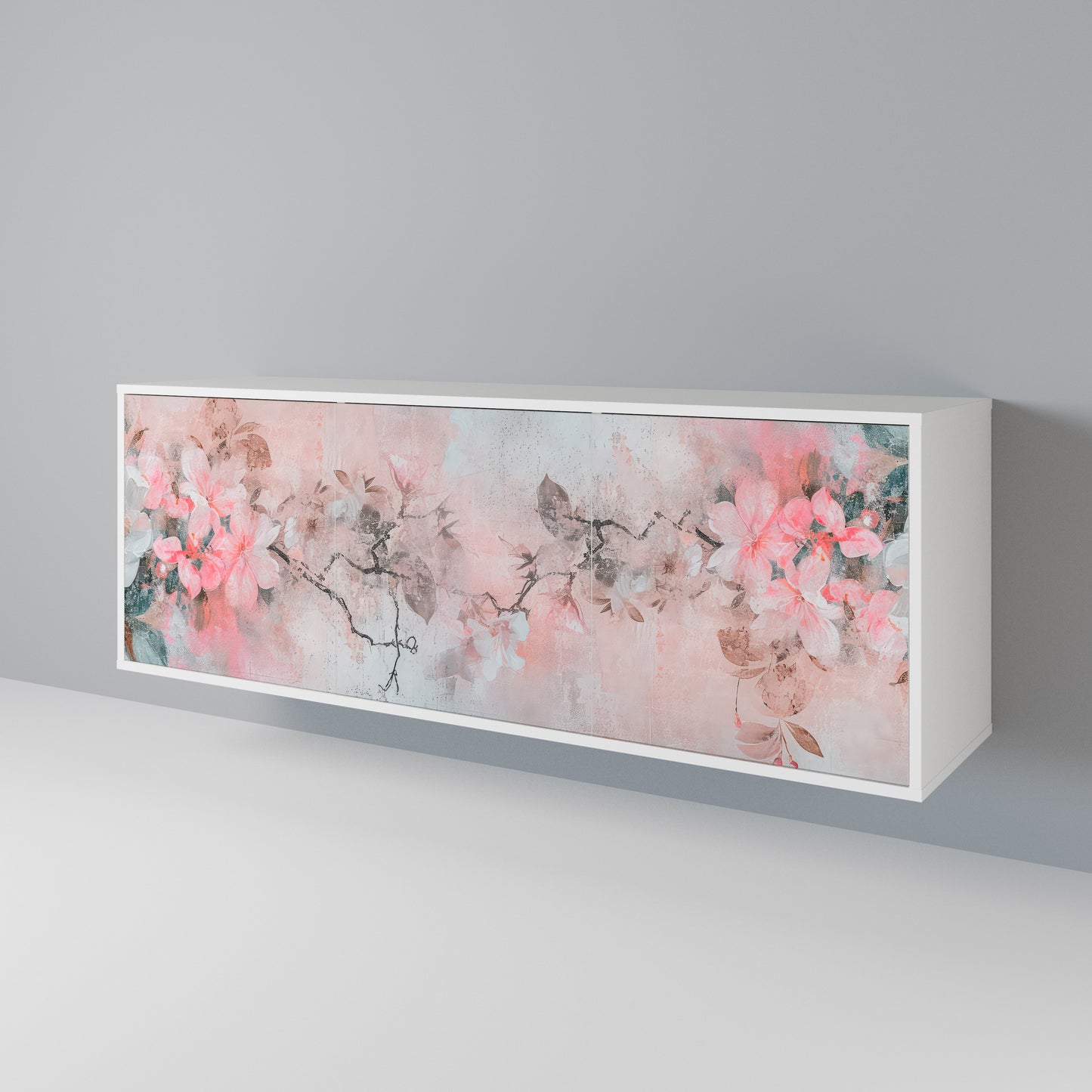 CHERRY BLOSSOM Madia a 3 Ante in Finitura Bianca