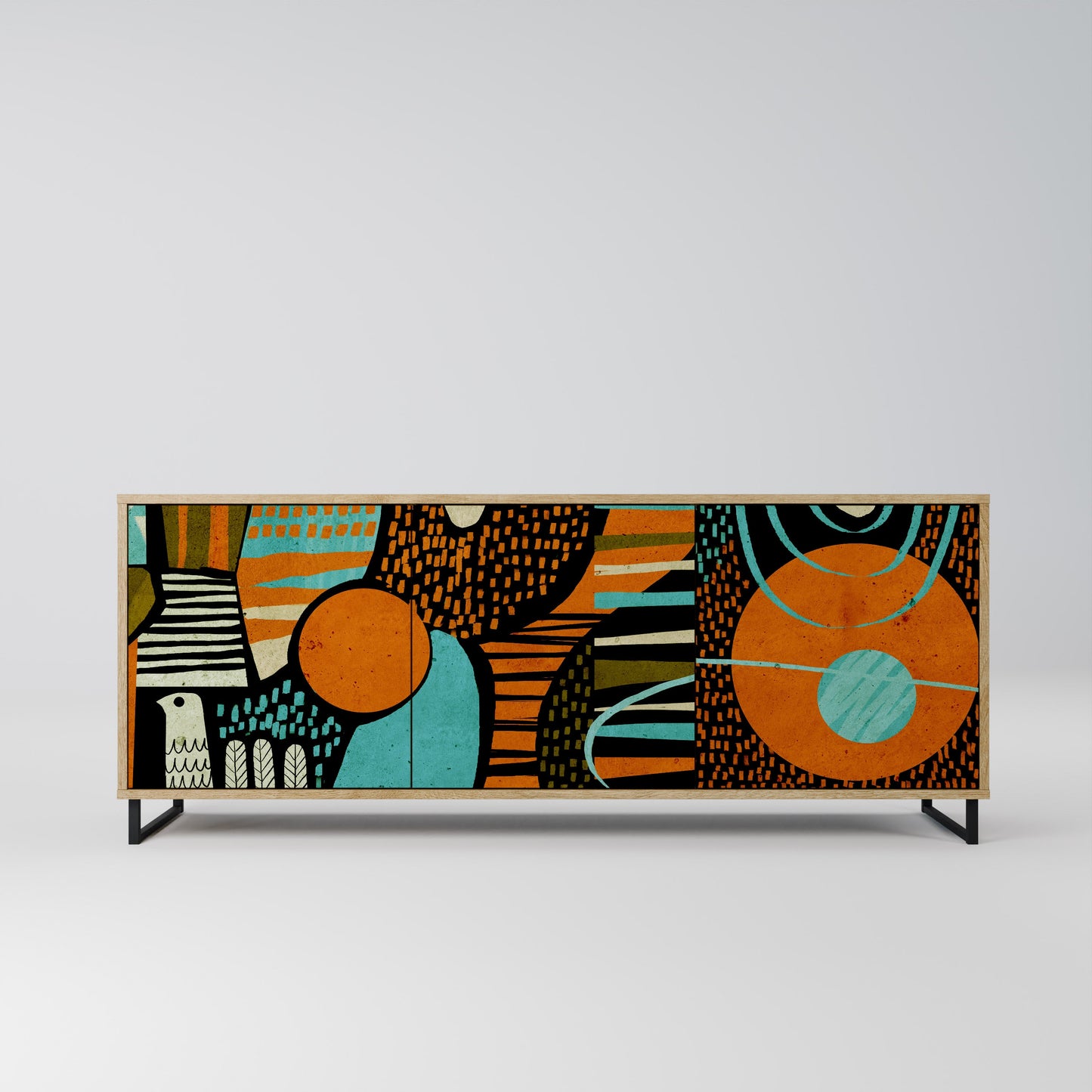 Credenza GEODE GLIMMER a 3 ante effetto rovere