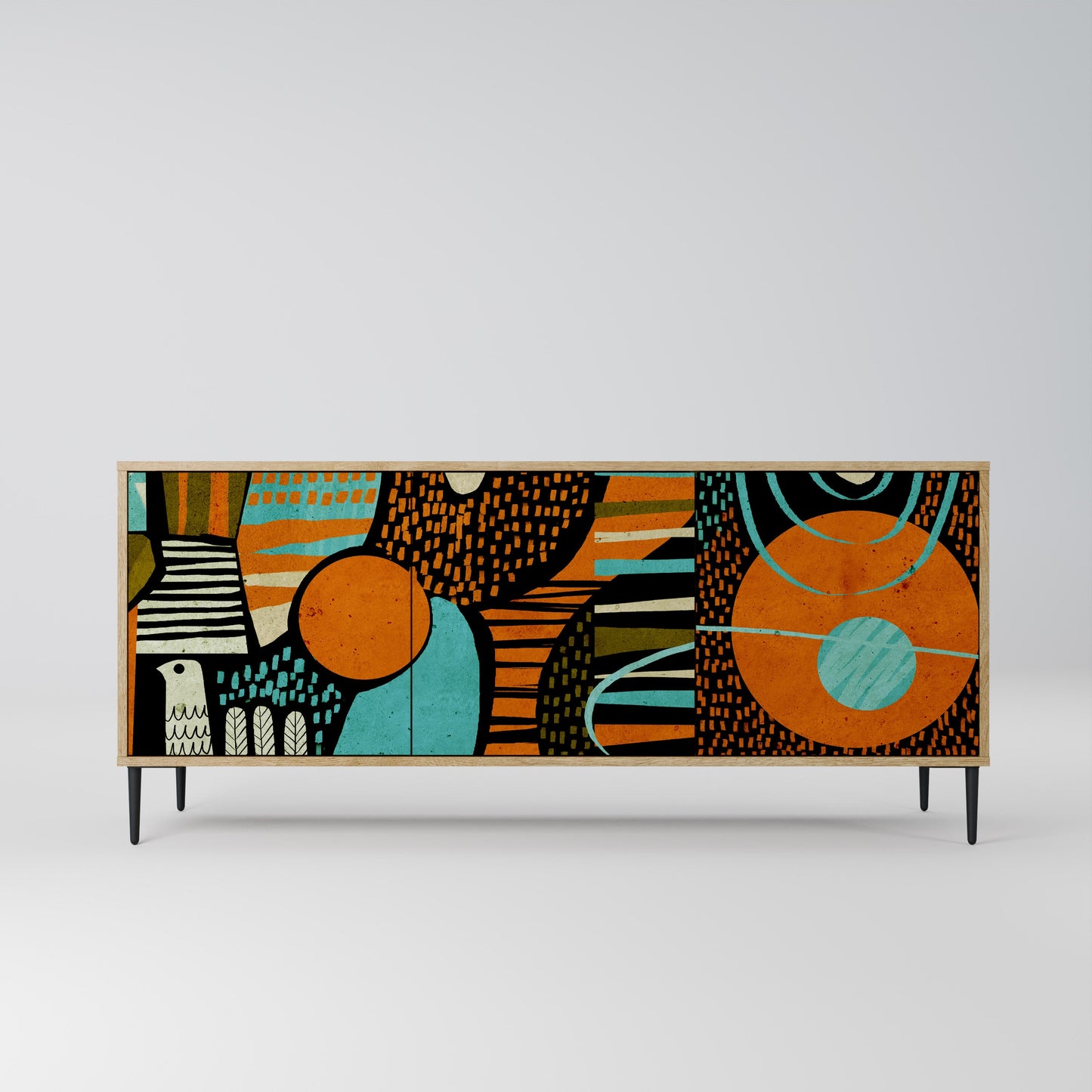 Credenza GEODE GLIMMER a 3 ante effetto rovere
