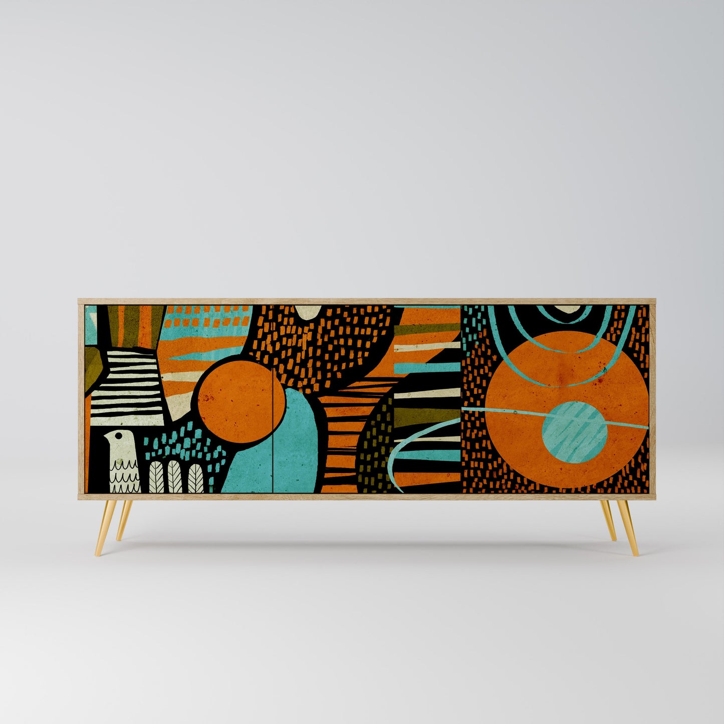 Credenza GEODE GLIMMER a 3 ante effetto rovere