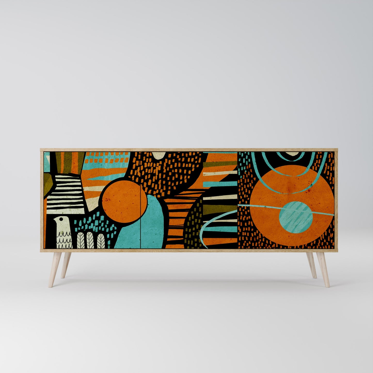 Credenza GEODE GLIMMER a 3 ante effetto rovere