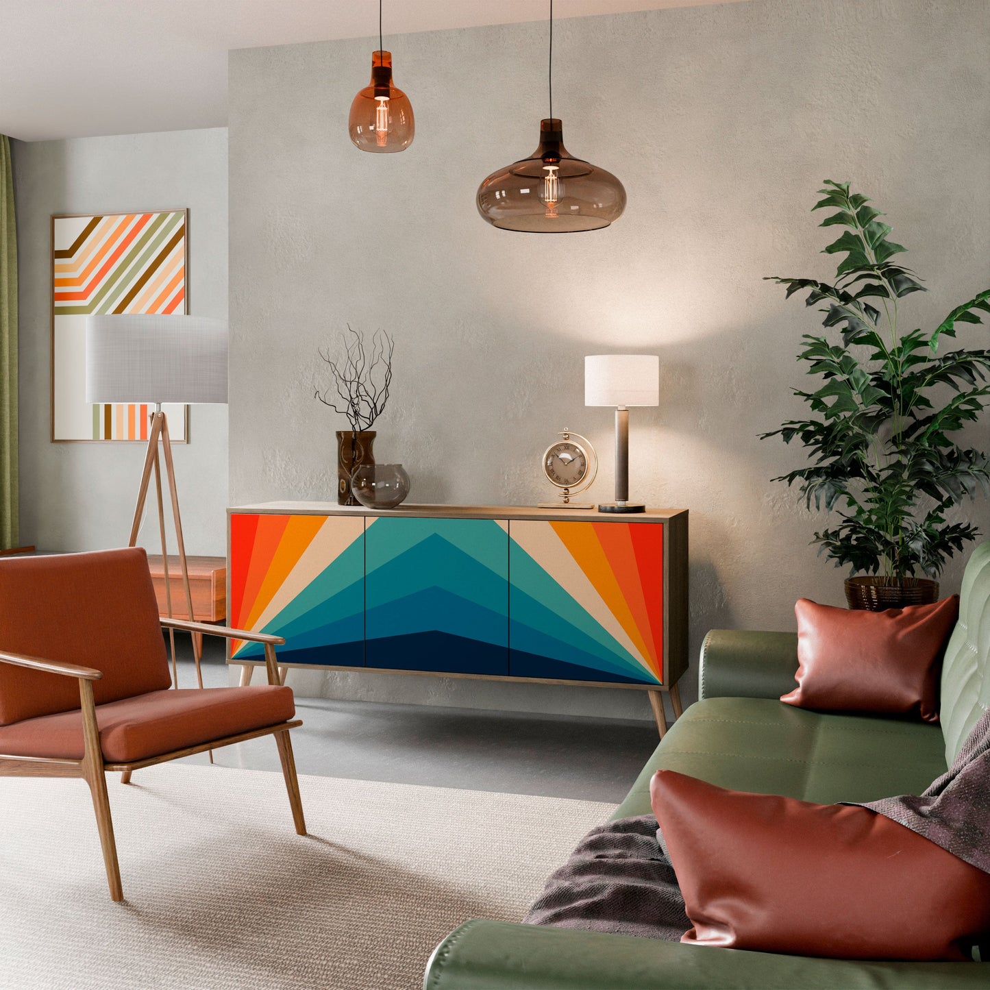 PRISM CONCUSSION 3-Door Sideboard in Oak Effect
