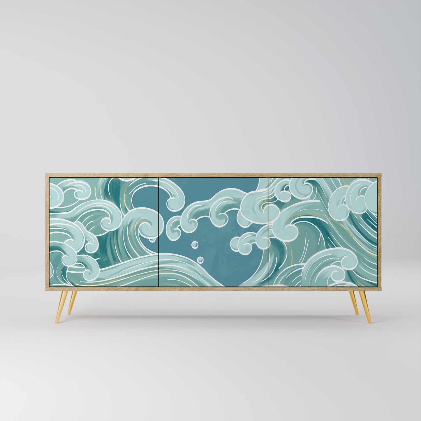 Credenza a 3 ante ASIAN SWAY in effetto rovere