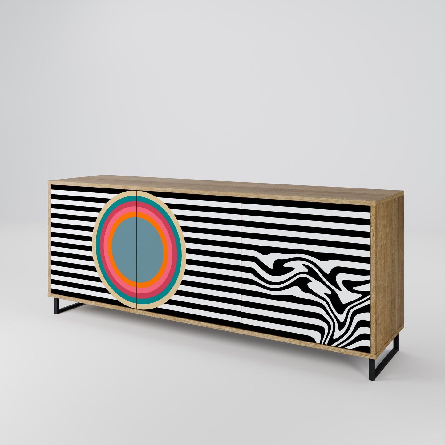 SPECTRA SHOWCASE 3-Door Sideboard in Oak Effect
