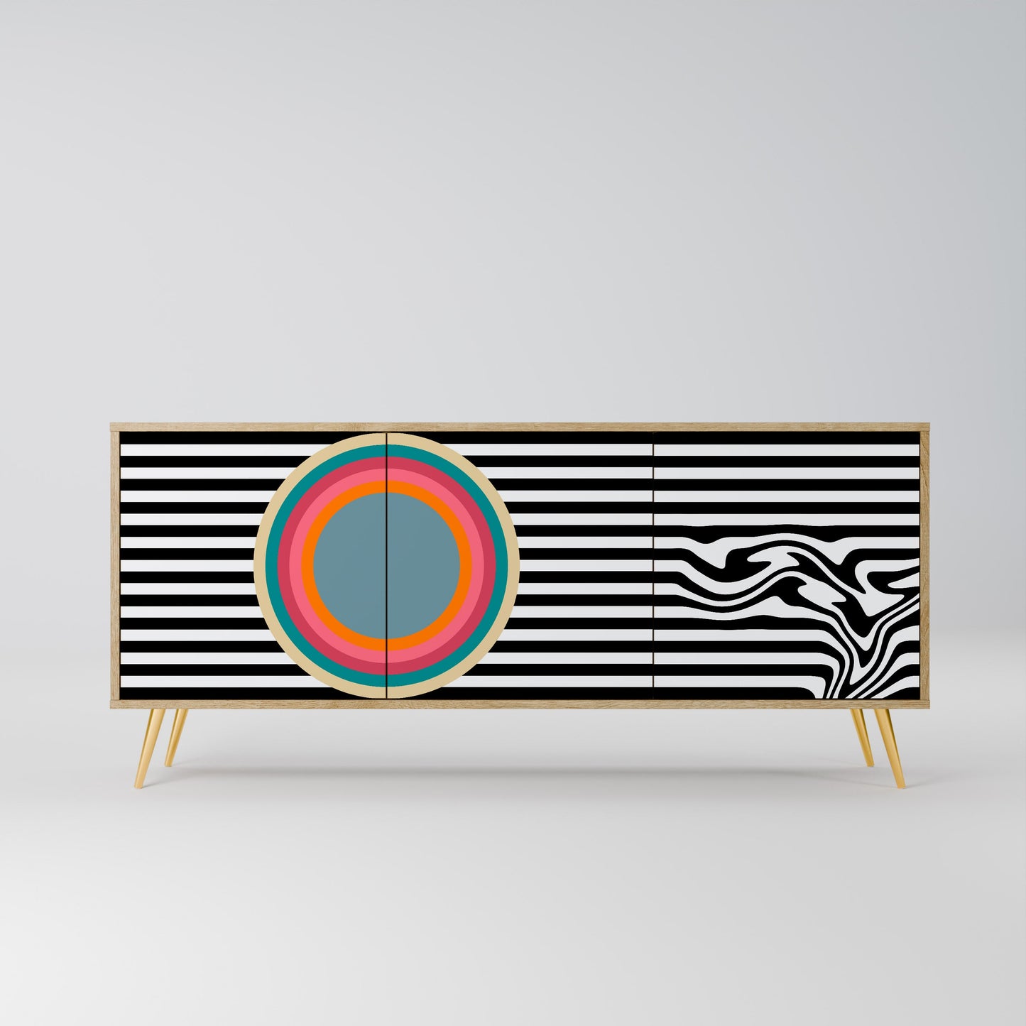 SPECTRA SHOWCASE 3-Door Sideboard in Oak Effect