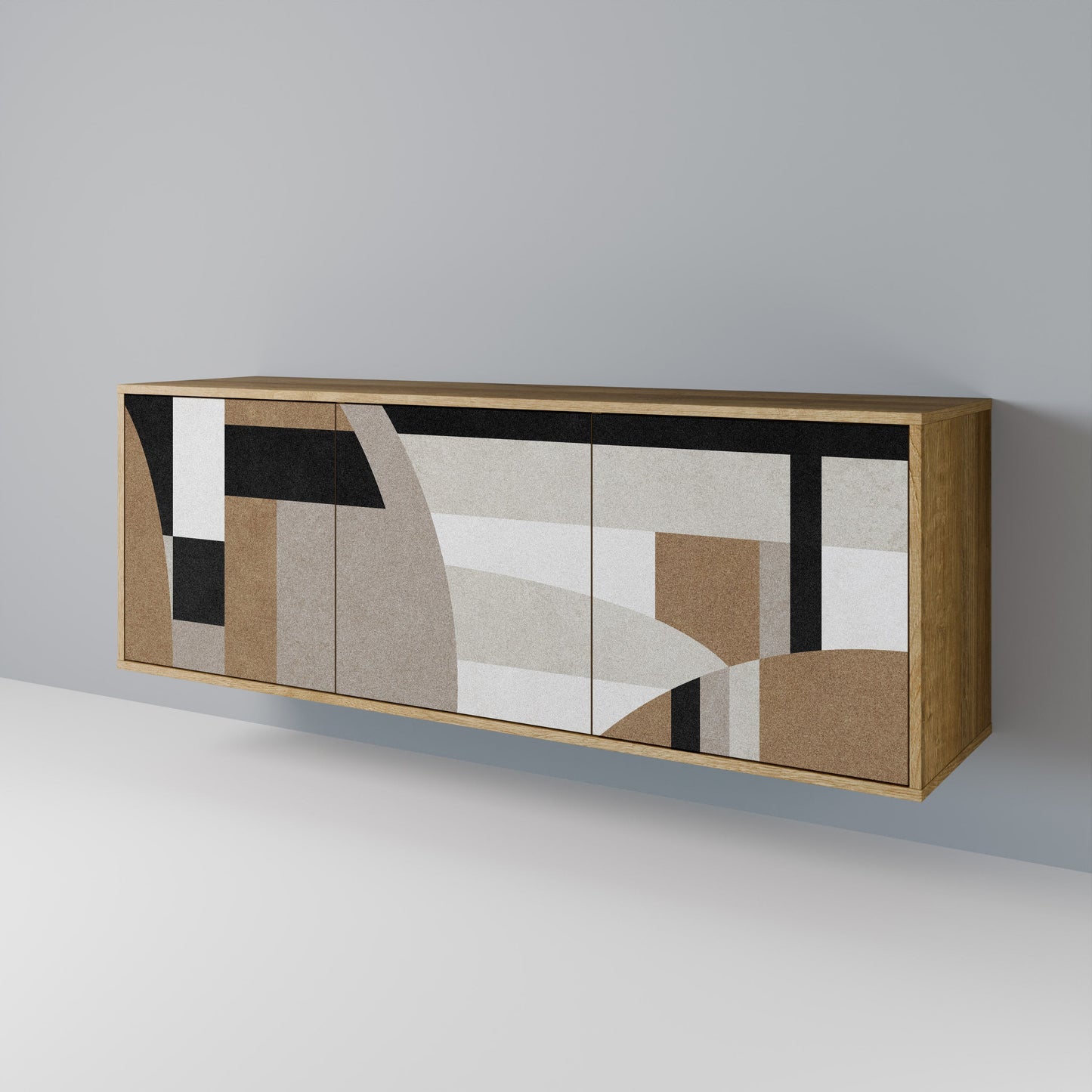 Credenza DELICATE MEMENTO a 3 ante in effetto rovere