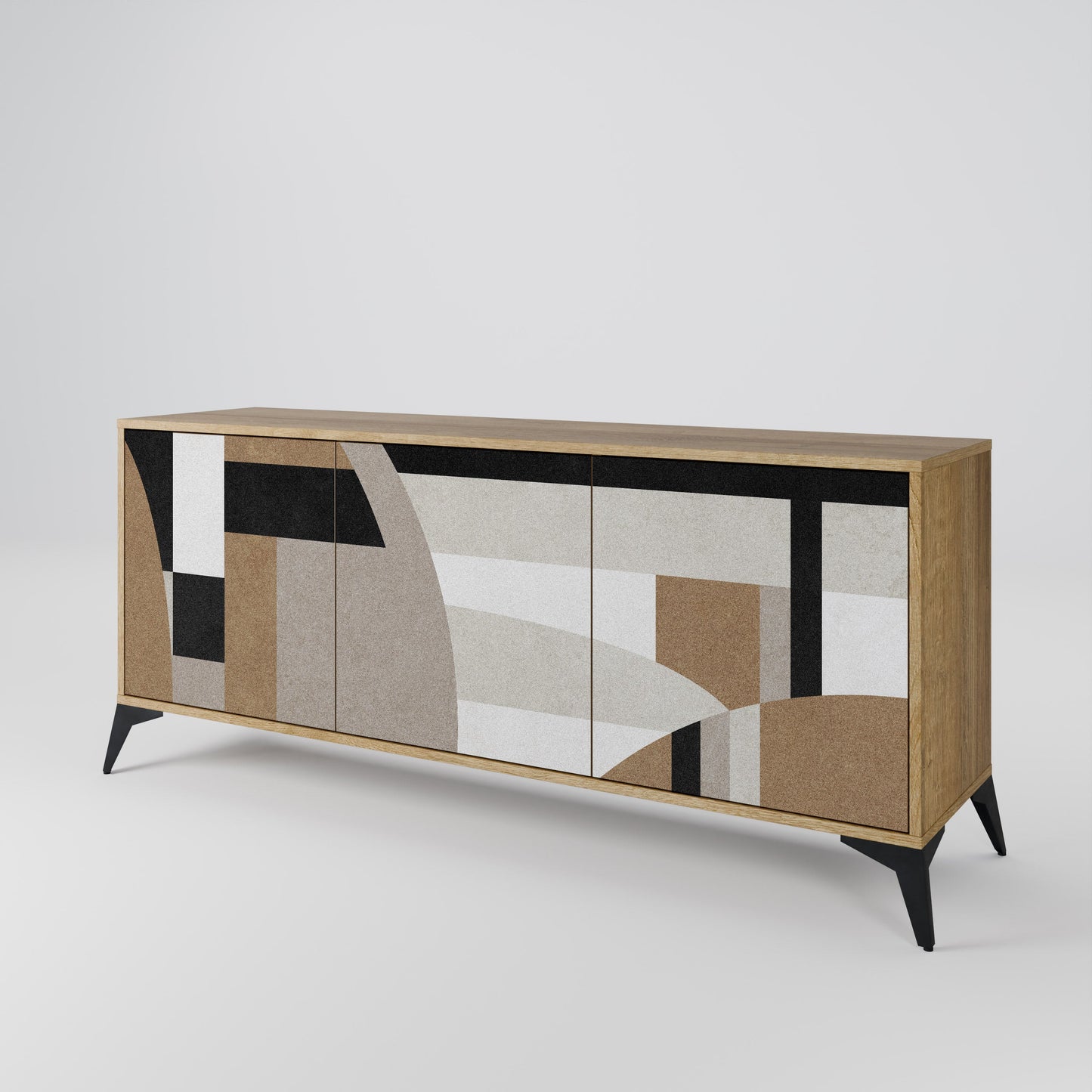 Credenza DELICATE MEMENTO a 3 ante in effetto rovere