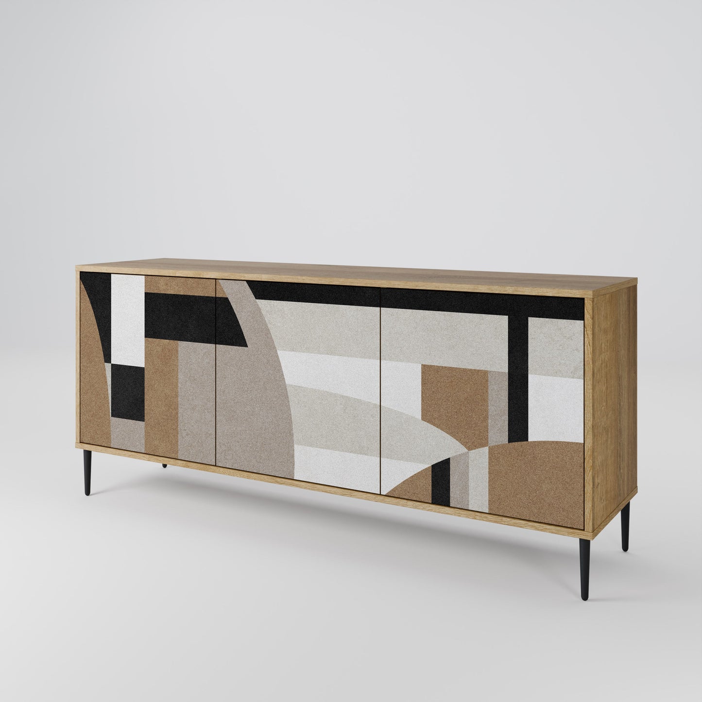 Credenza DELICATE MEMENTO a 3 ante in effetto rovere