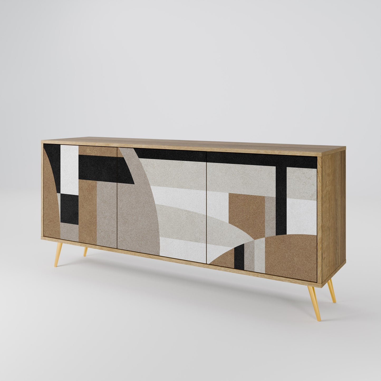 Credenza DELICATE MEMENTO a 3 ante in effetto rovere