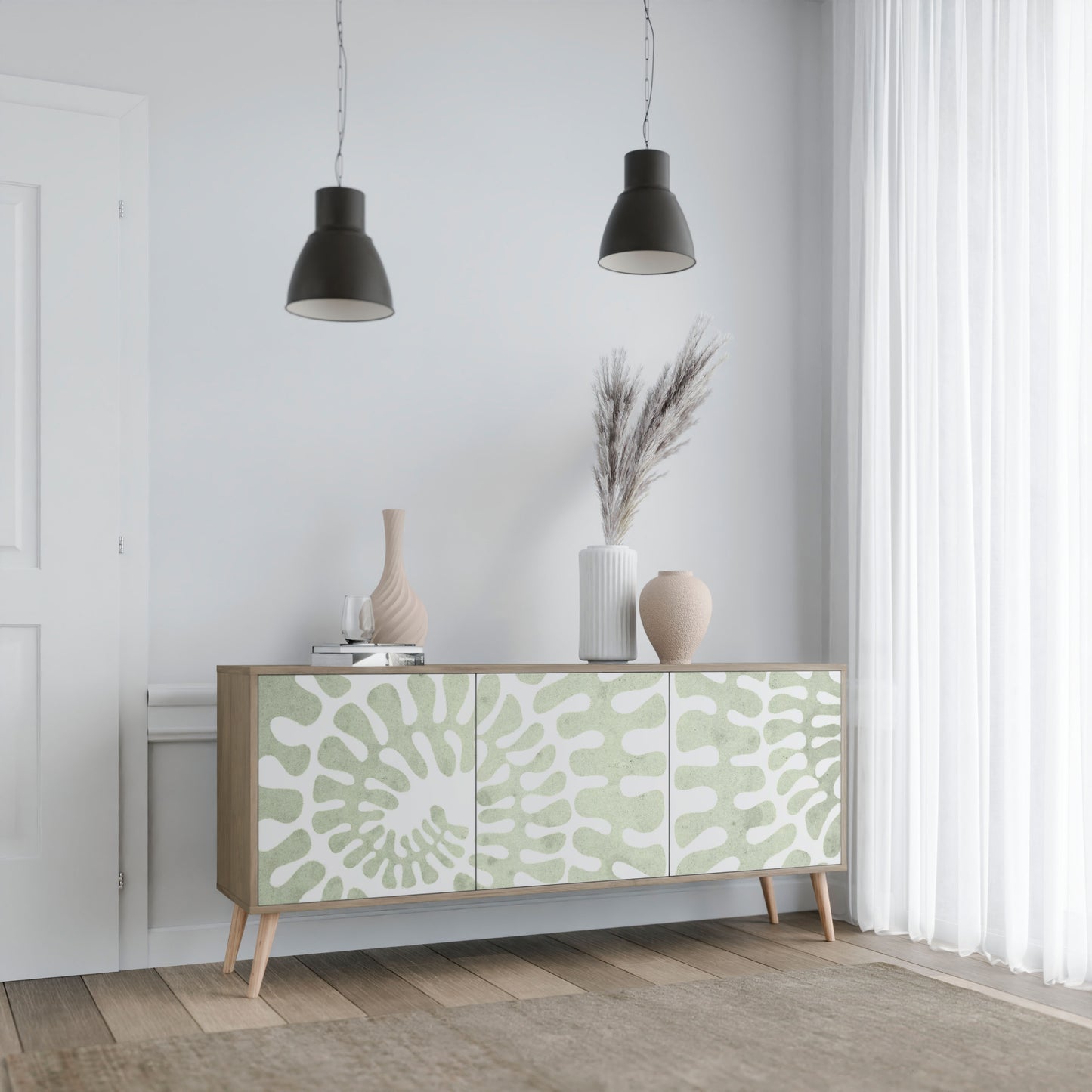 Credenza HELIX DANCE a 3 ante in effetto rovere