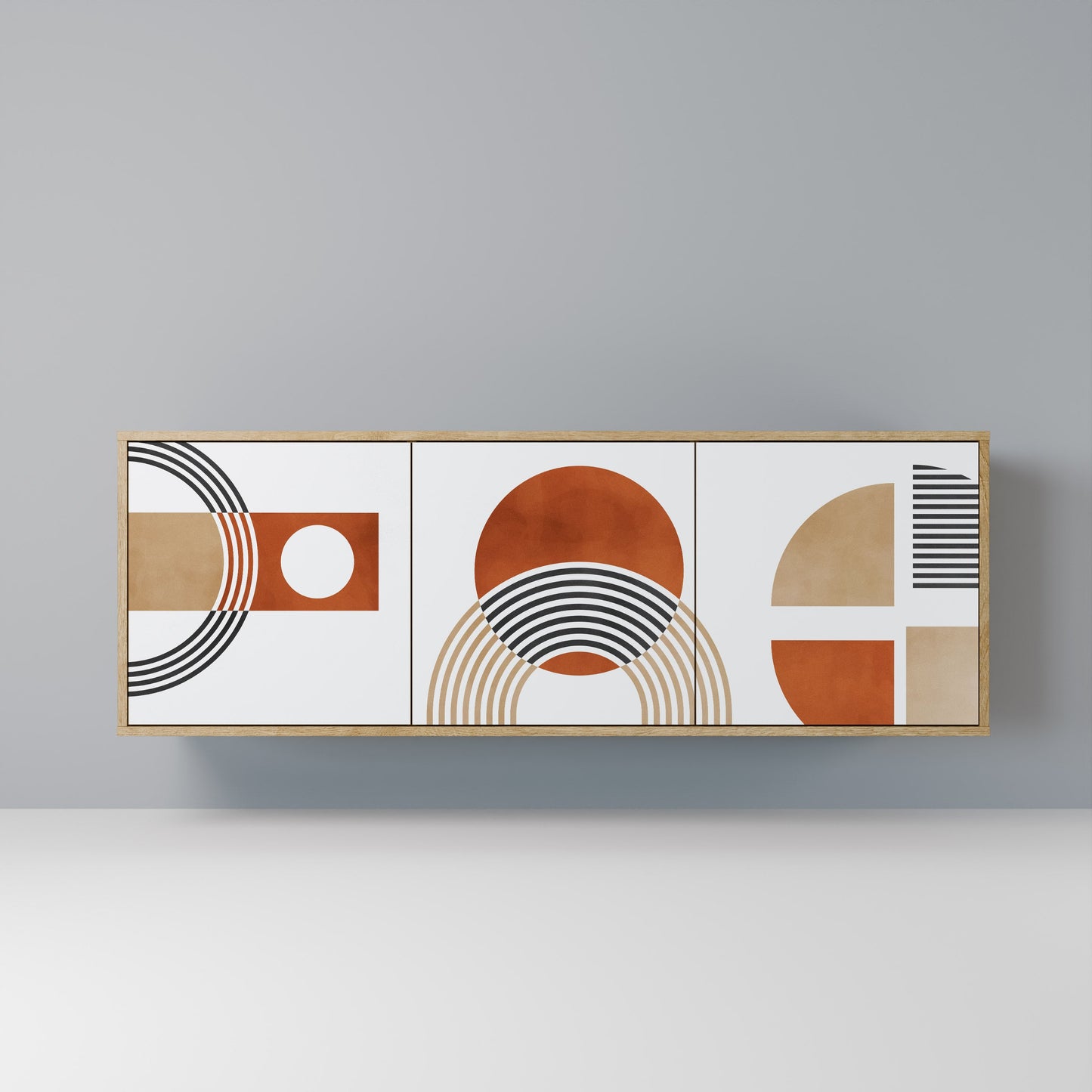 CIRCLE RHYTM 3-Door Sideboard in Oak Effect