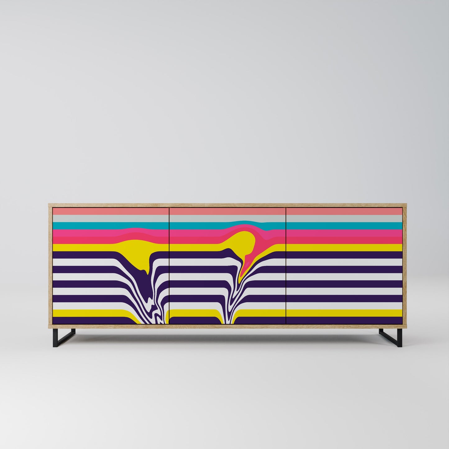 TONE COLLAPSE 3-Door Sideboard in Oak Effect