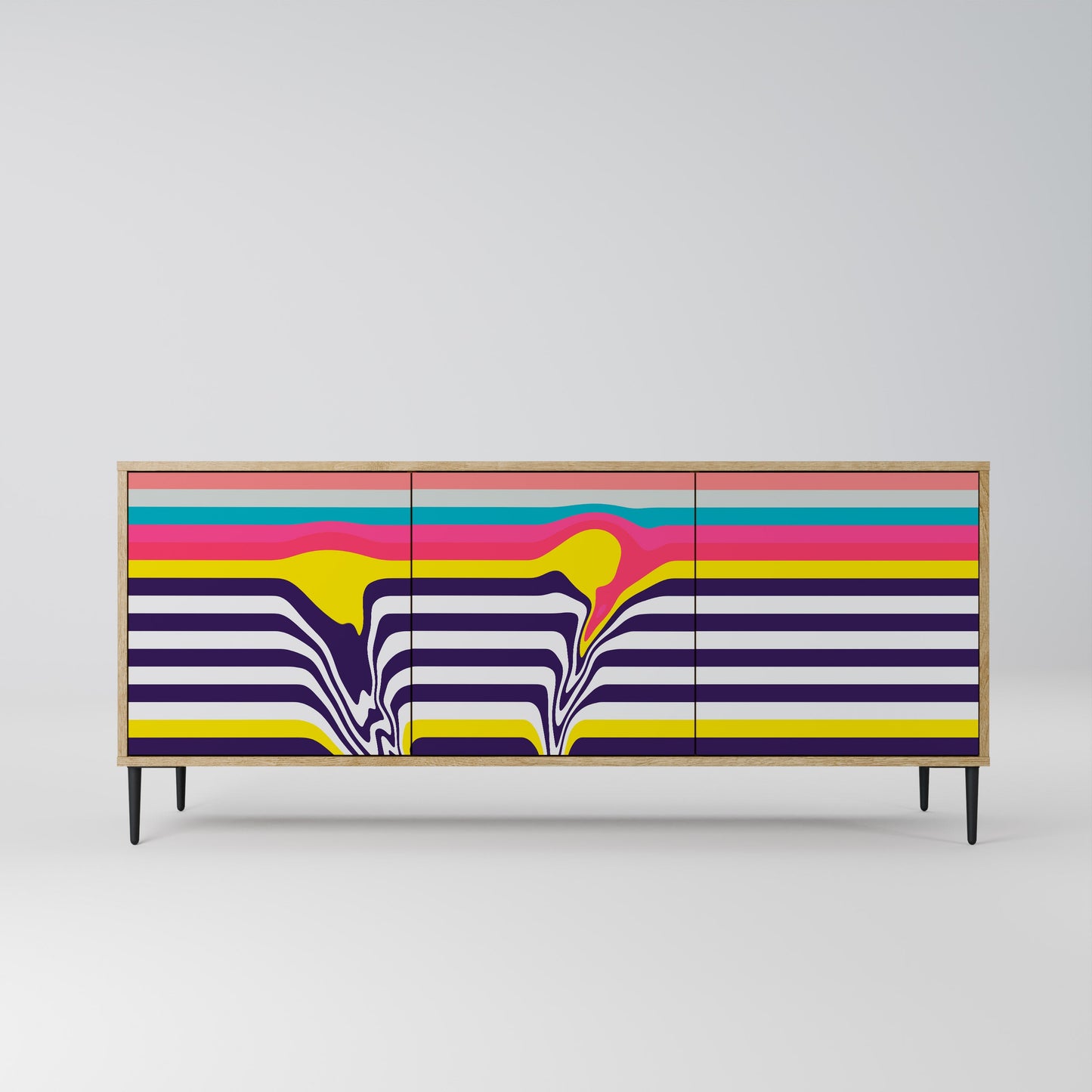 TONE COLLAPSE 3-Door Sideboard in Oak Effect