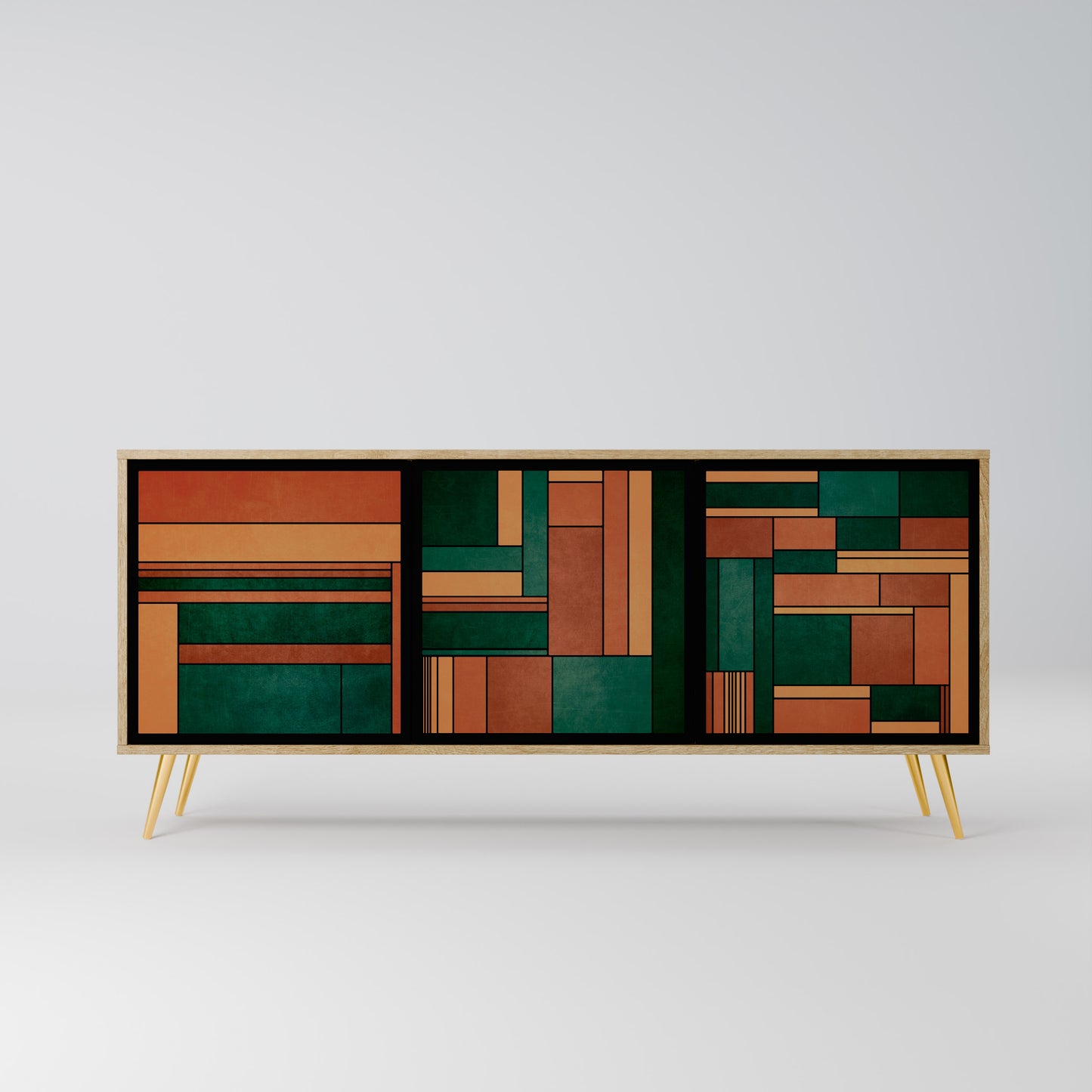 EARTHY FIGURES 3-Door Sideboard in Oak Effect