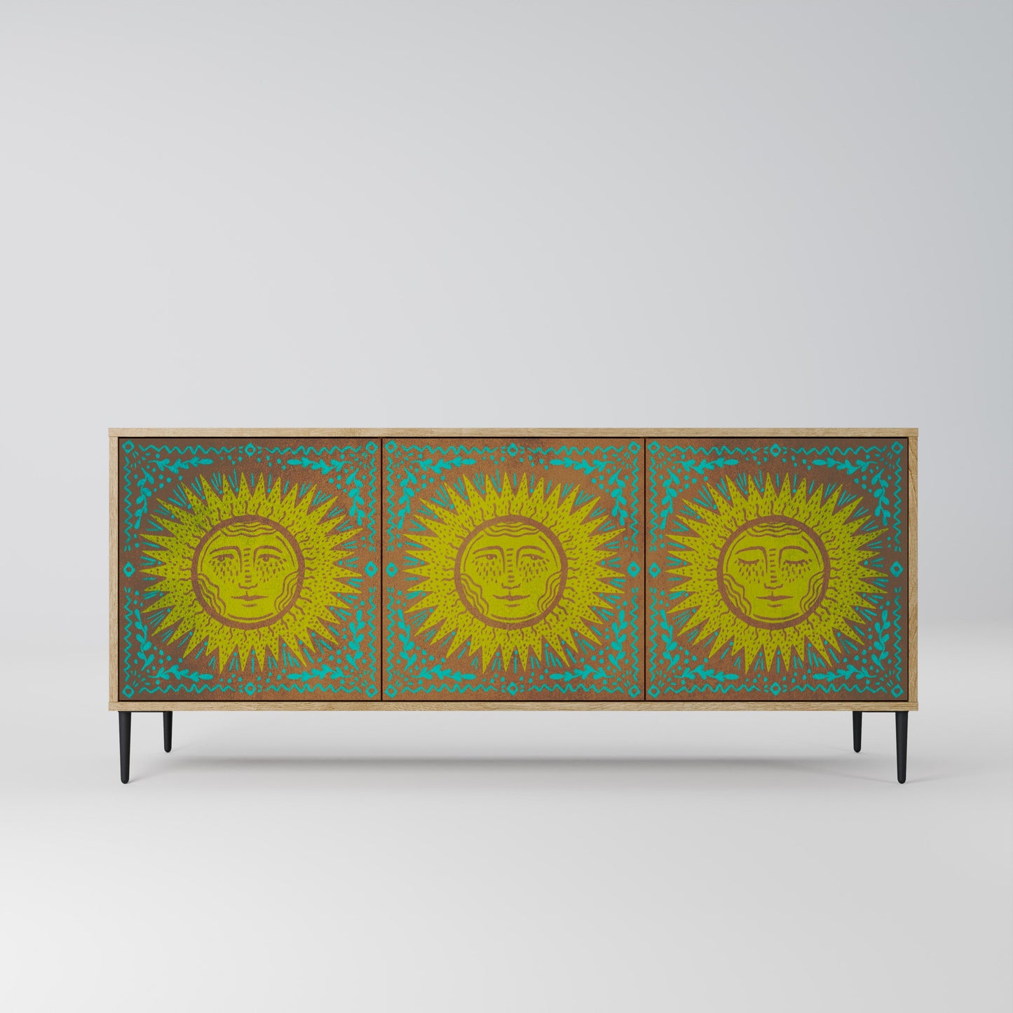SUNSHINE EULOGY 3-Door Sideboard in Oak Effect