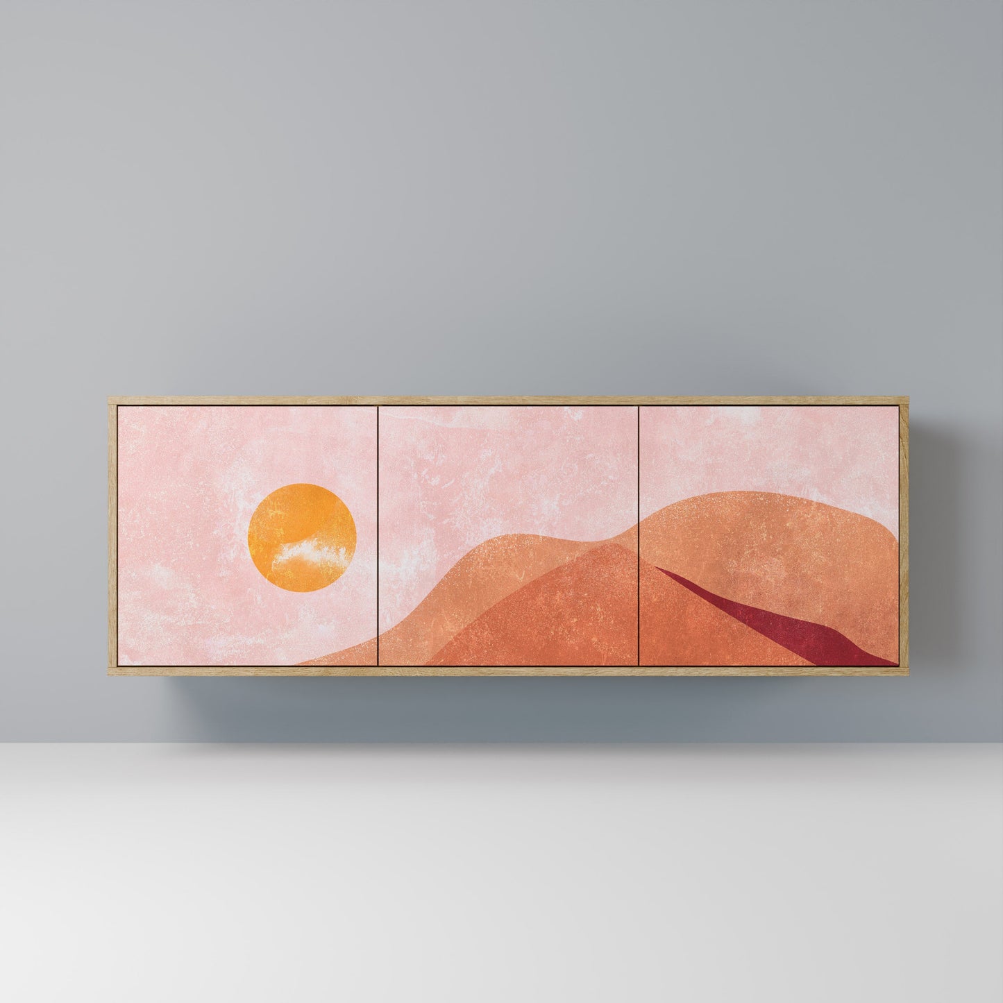 Credenza LUMINOUS SUNLIGHT a 3 ante in effetto rovere