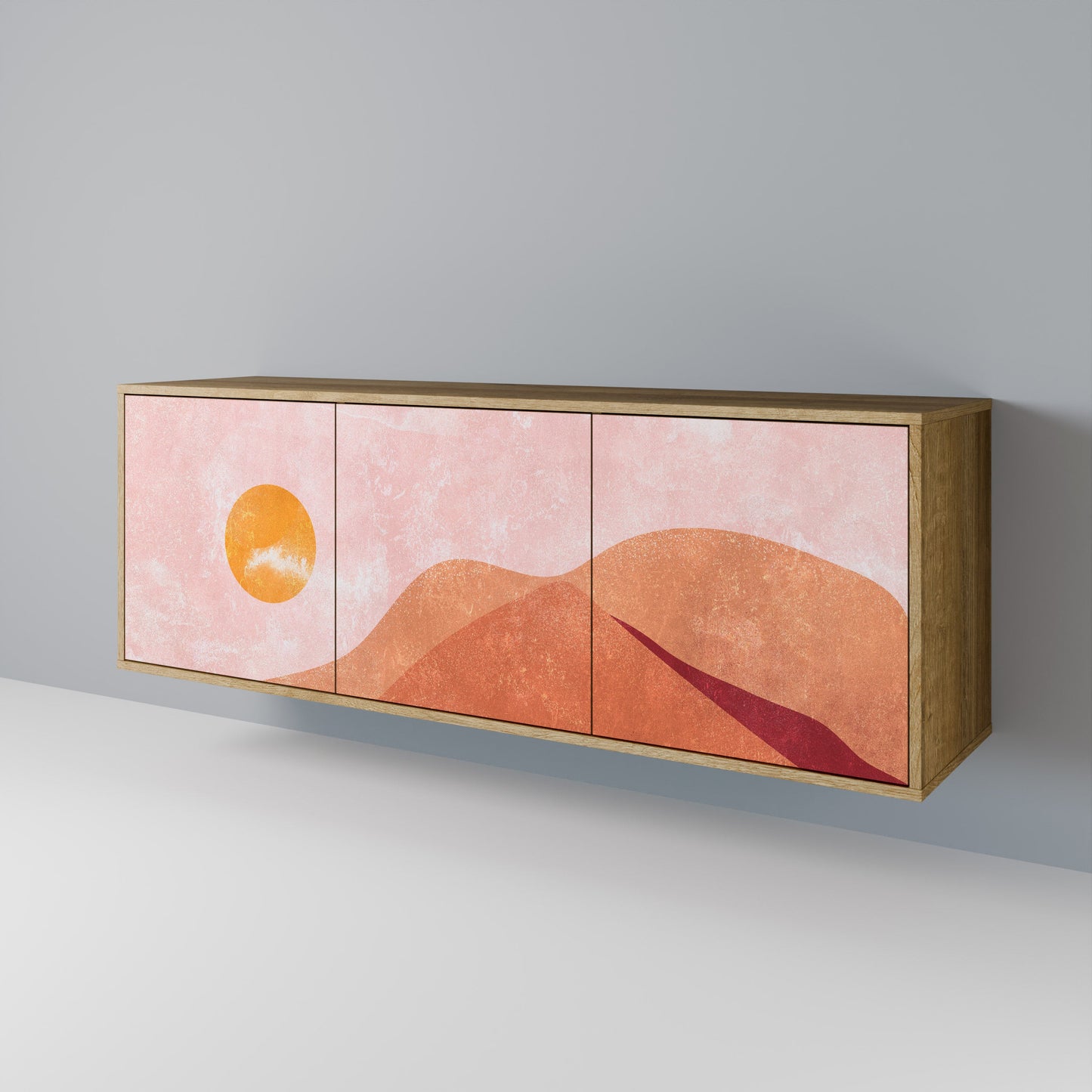 Credenza LUMINOUS SUNLIGHT a 3 ante in effetto rovere