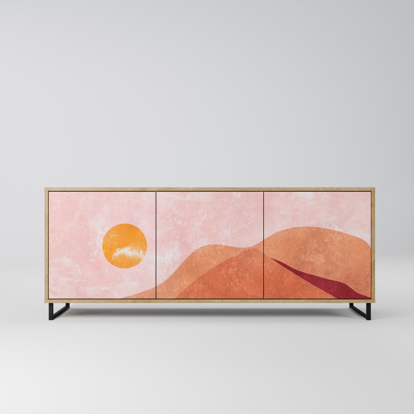 Credenza LUMINOUS SUNLIGHT a 3 ante in effetto rovere