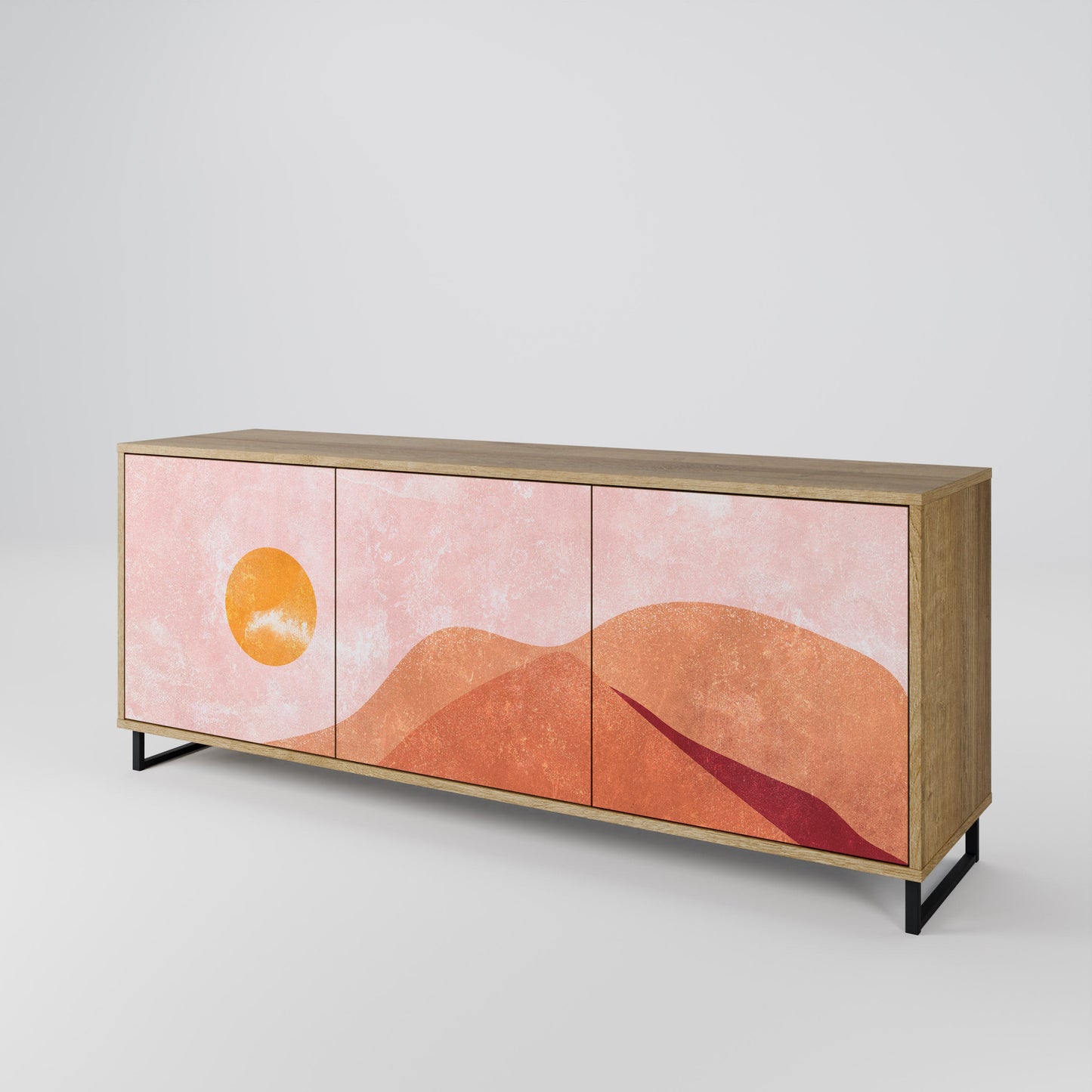 Credenza LUMINOUS SUNLIGHT a 3 ante in effetto rovere