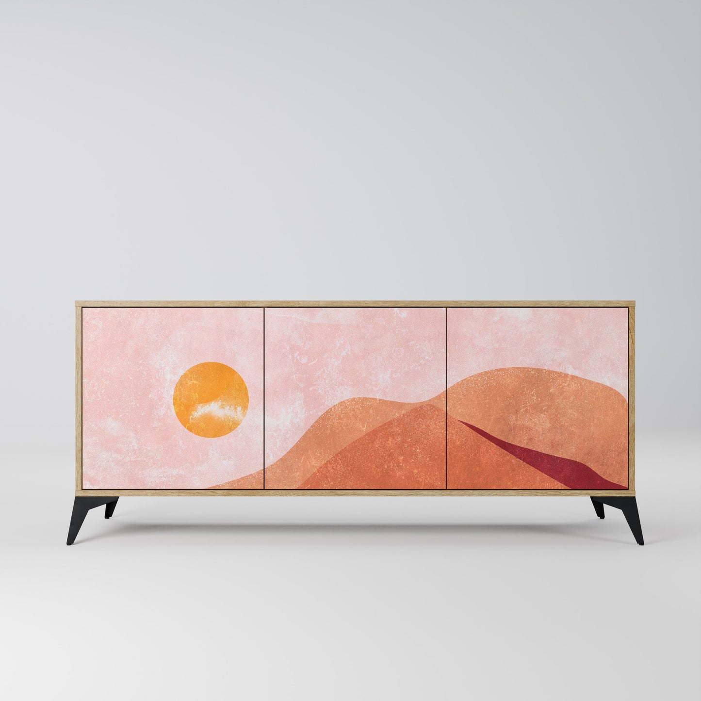 Credenza LUMINOUS SUNLIGHT a 3 ante in effetto rovere
