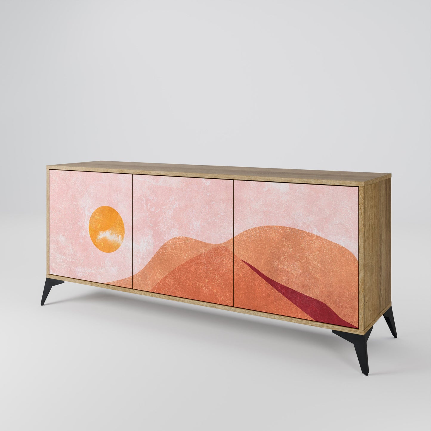 Credenza LUMINOUS SUNLIGHT a 3 ante in effetto rovere