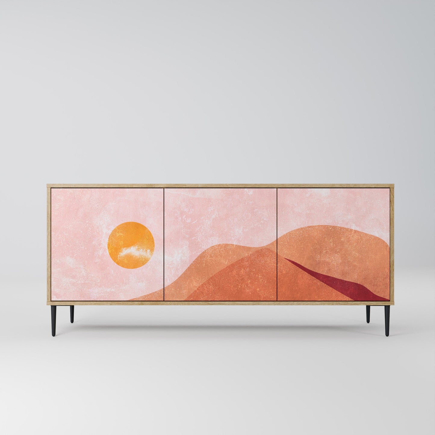 Credenza LUMINOUS SUNLIGHT a 3 ante in effetto rovere
