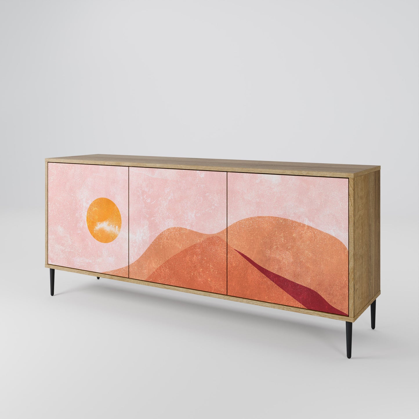 Credenza LUMINOUS SUNLIGHT a 3 ante in effetto rovere