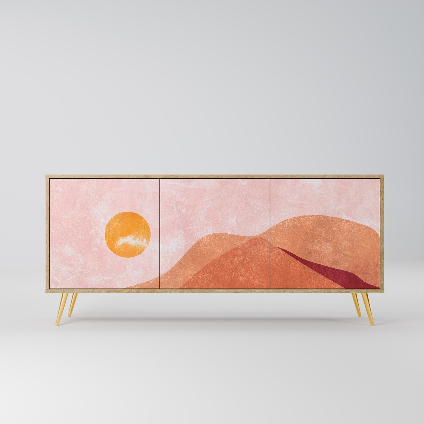 Credenza LUMINOUS SUNLIGHT a 3 ante in effetto rovere
