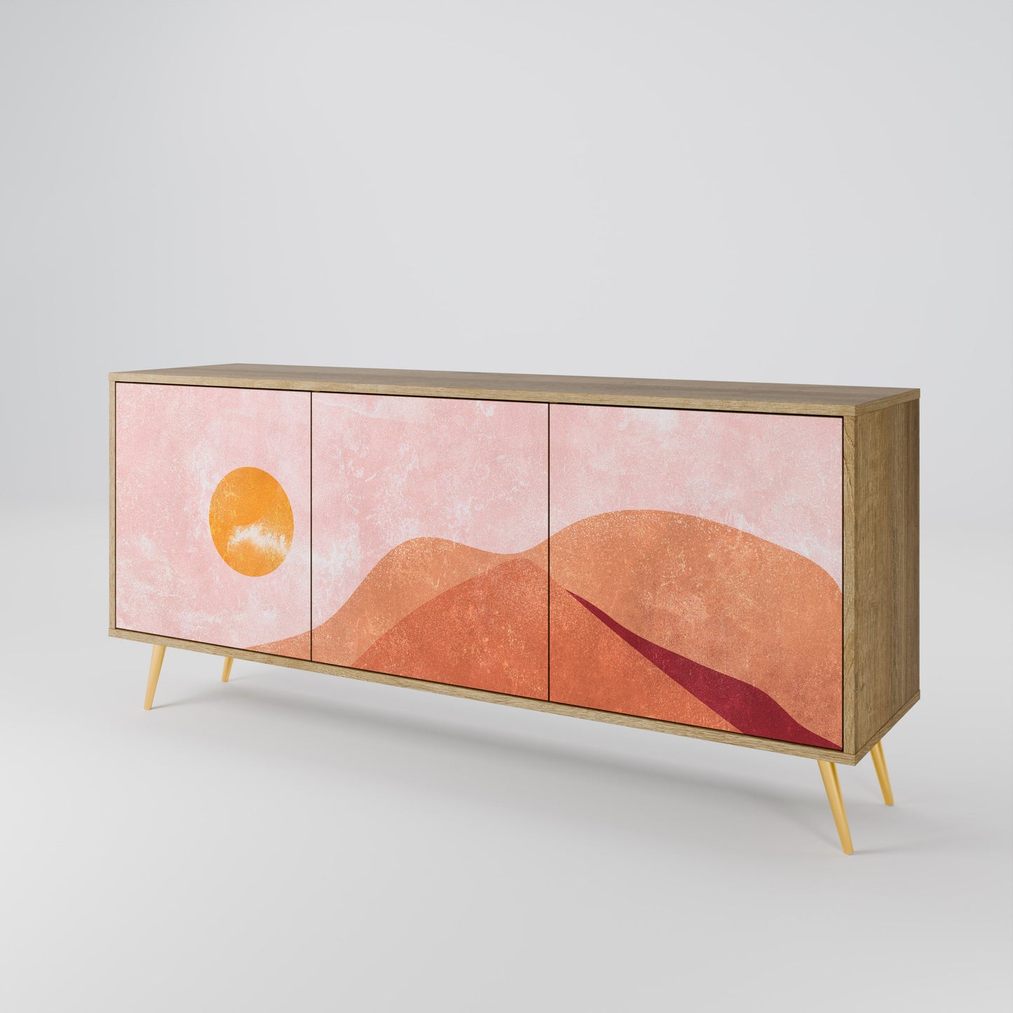 Credenza LUMINOUS SUNLIGHT a 3 ante in effetto rovere