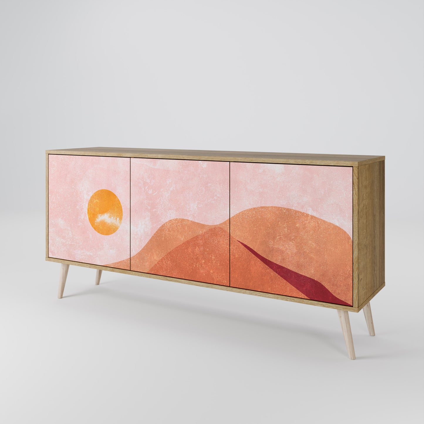 Credenza LUMINOUS SUNLIGHT a 3 ante in effetto rovere