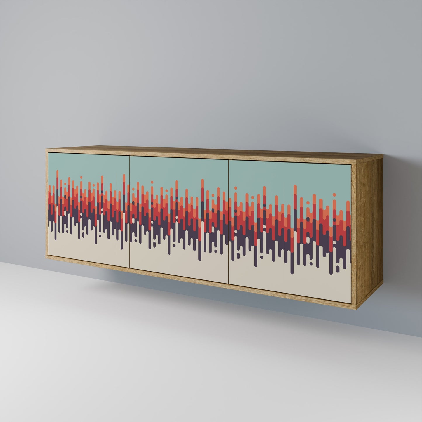 CHROMA CONTOURS 3-Door Sideboard in Oak Effect