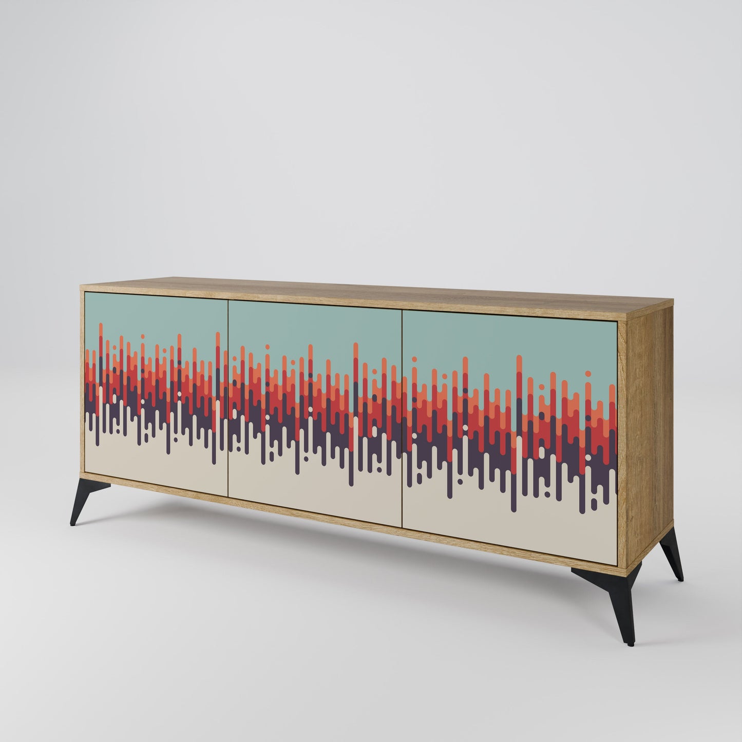 CHROMA CONTOURS 3-Door Sideboard in Oak Effect