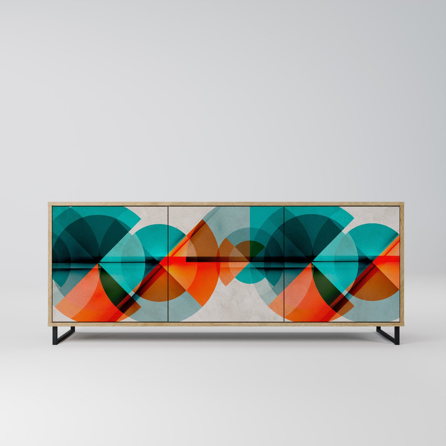 Credenza CIRCULAR RHAPSODY a 3 ante in effetto rovere