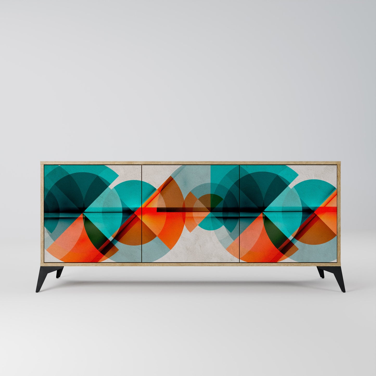 Credenza CIRCULAR RHAPSODY a 3 ante in effetto rovere