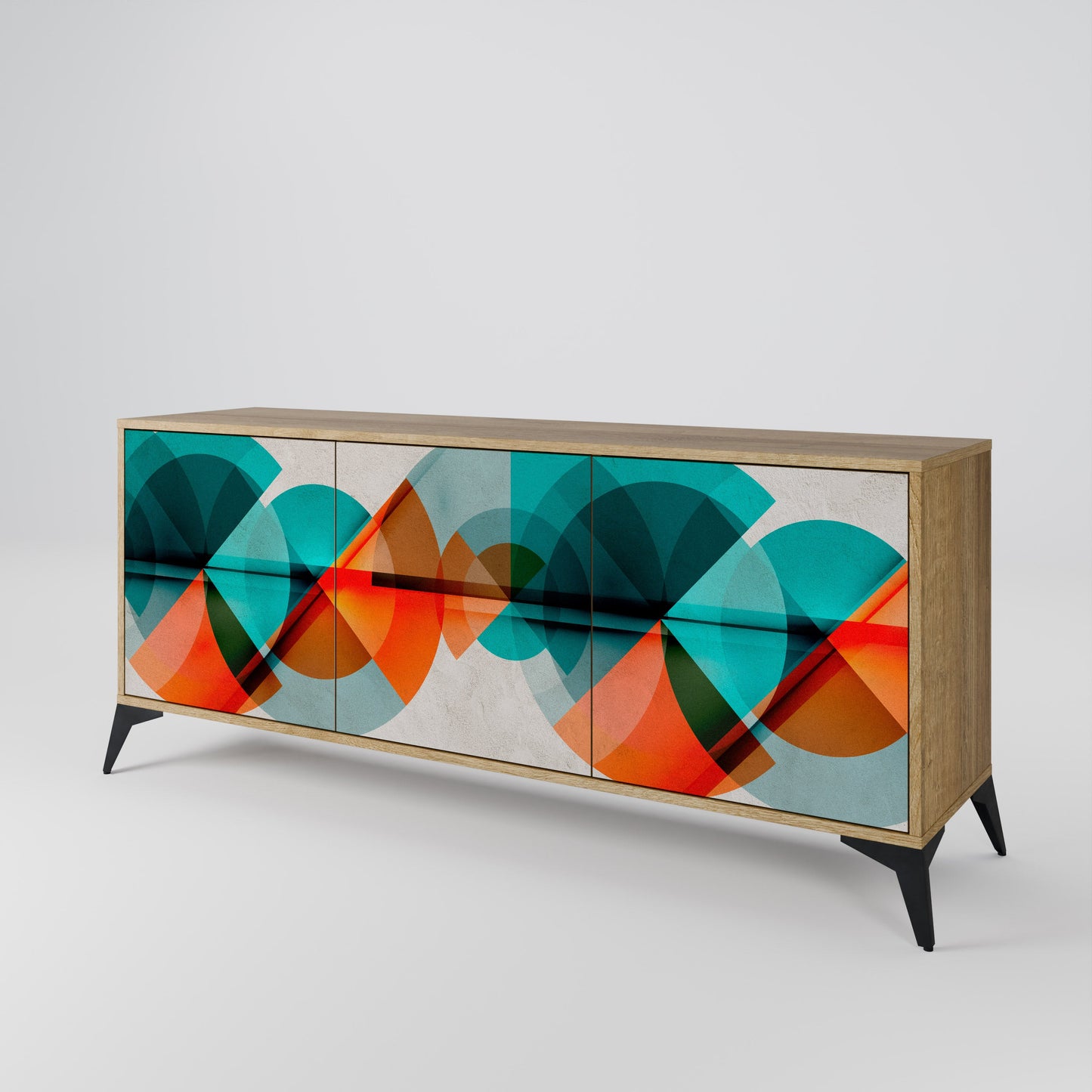 Credenza CIRCULAR RHAPSODY a 3 ante in effetto rovere