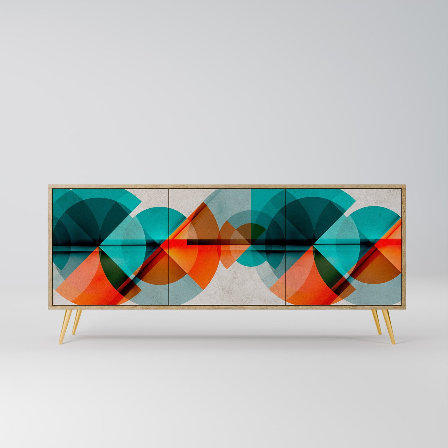 Credenza CIRCULAR RHAPSODY a 3 ante in effetto rovere