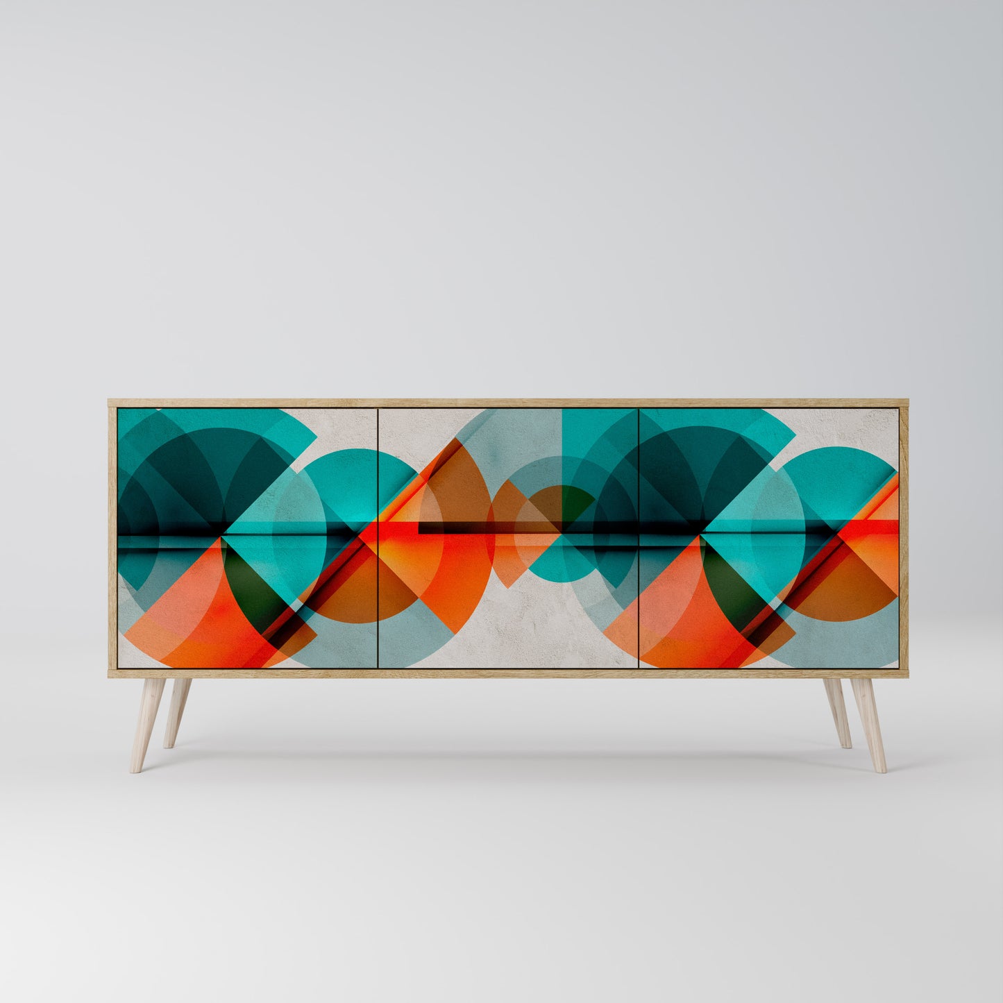 Credenza CIRCULAR RHAPSODY a 3 ante in effetto rovere