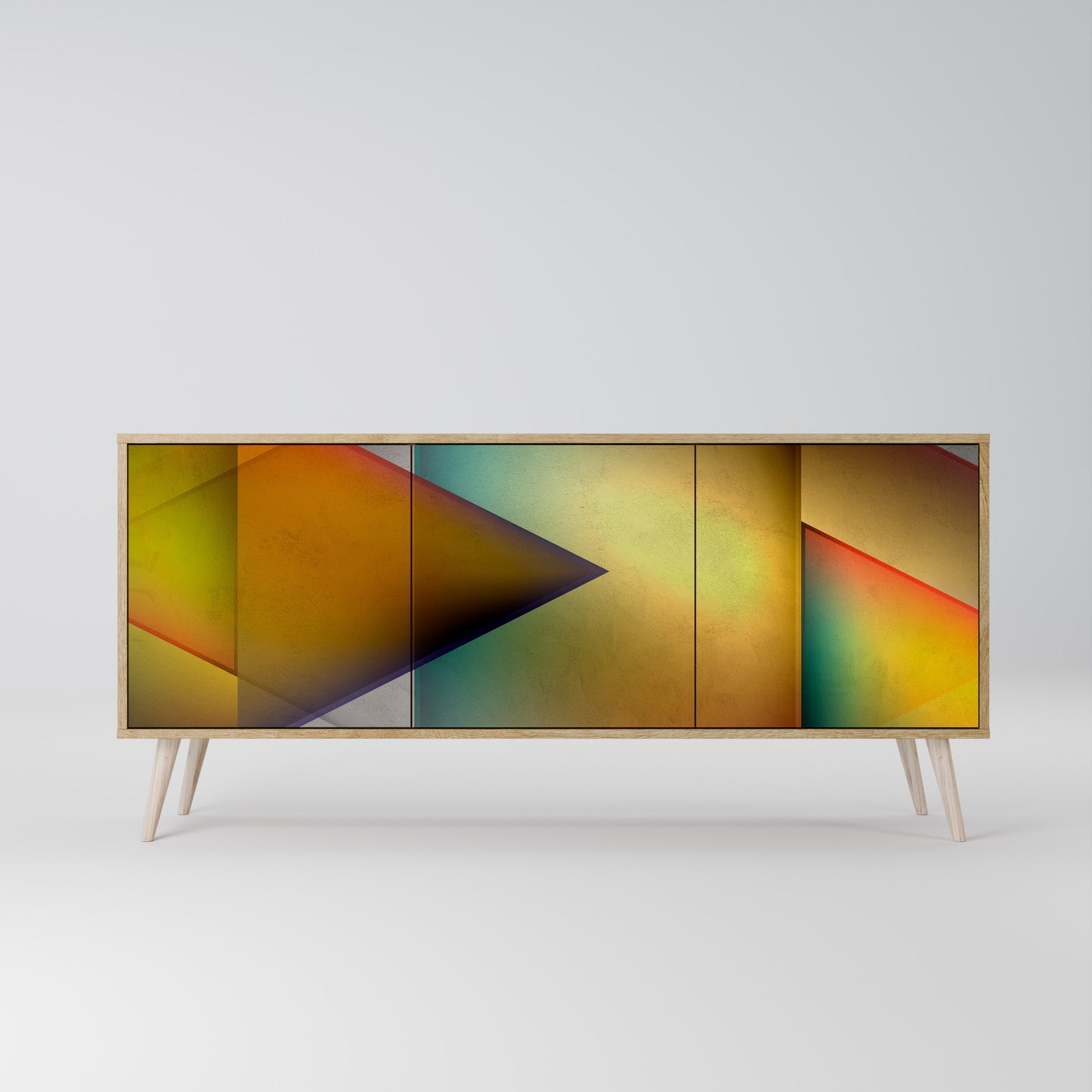 PIERCING SHARPNESS 3-Door Sideboard in Oak Effect