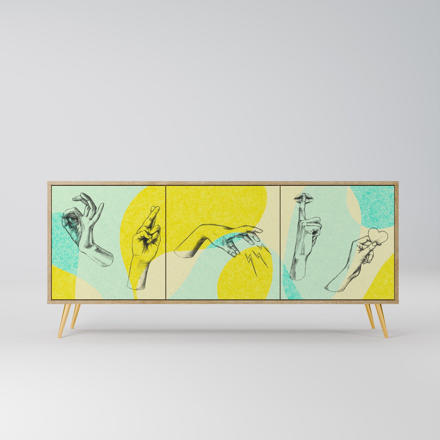 BODY LANGUAGE 3-Door Sideboard in Oak Effect
