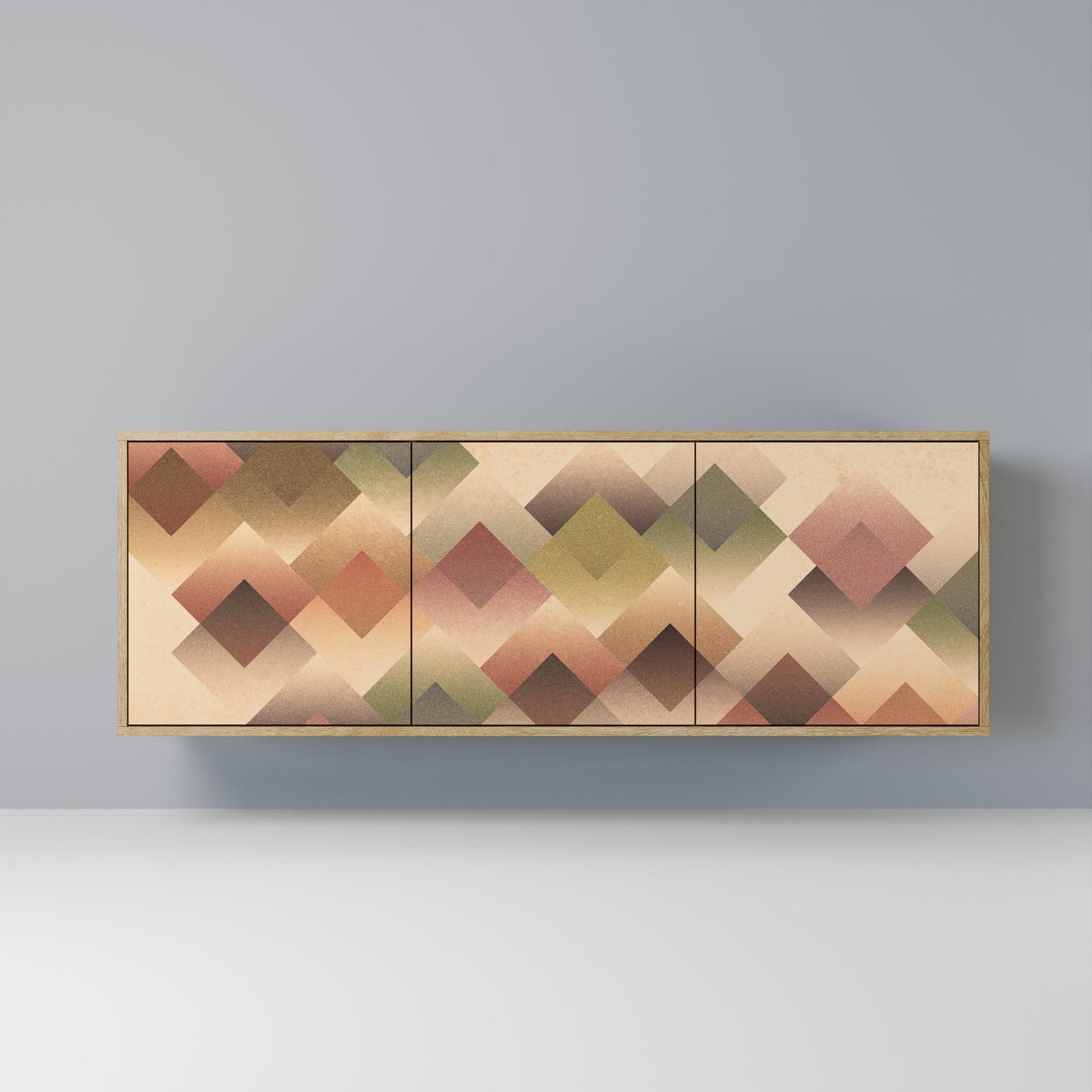 GEOMETRIC FUSION 3-Door Sideboard in Oak Effect