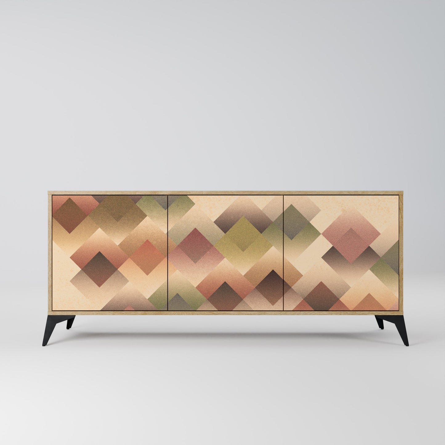 GEOMETRIC FUSION 3-Door Sideboard in Oak Effect