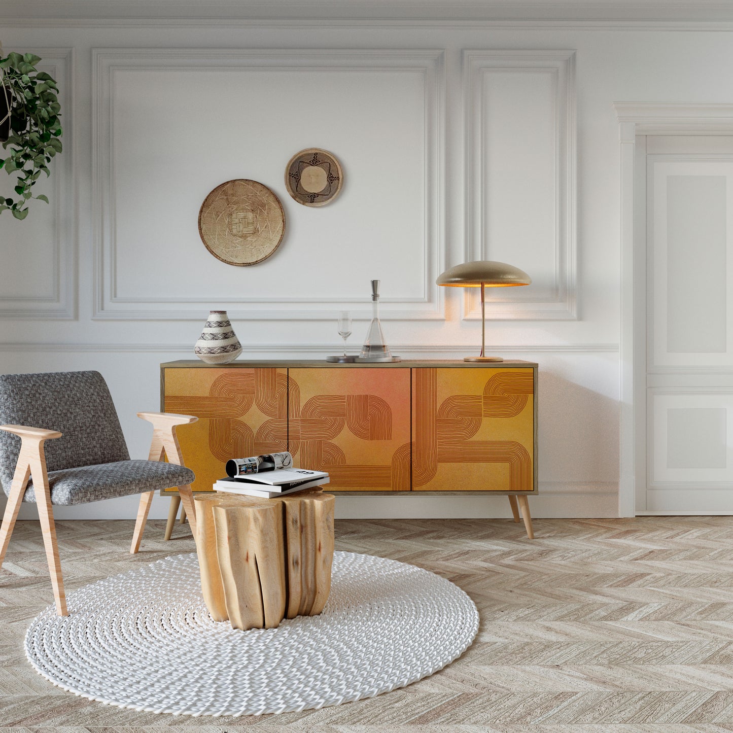 Credenza a 3 ante effetto rovere STRENGTHENING RELATION