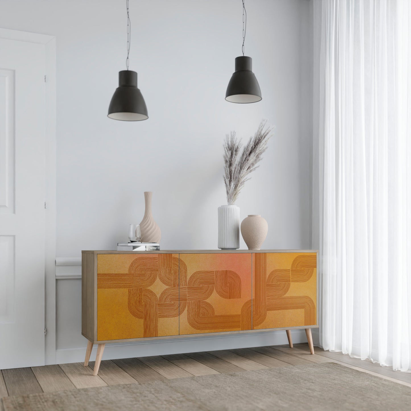 Credenza a 3 ante effetto rovere STRENGTHENING RELATION