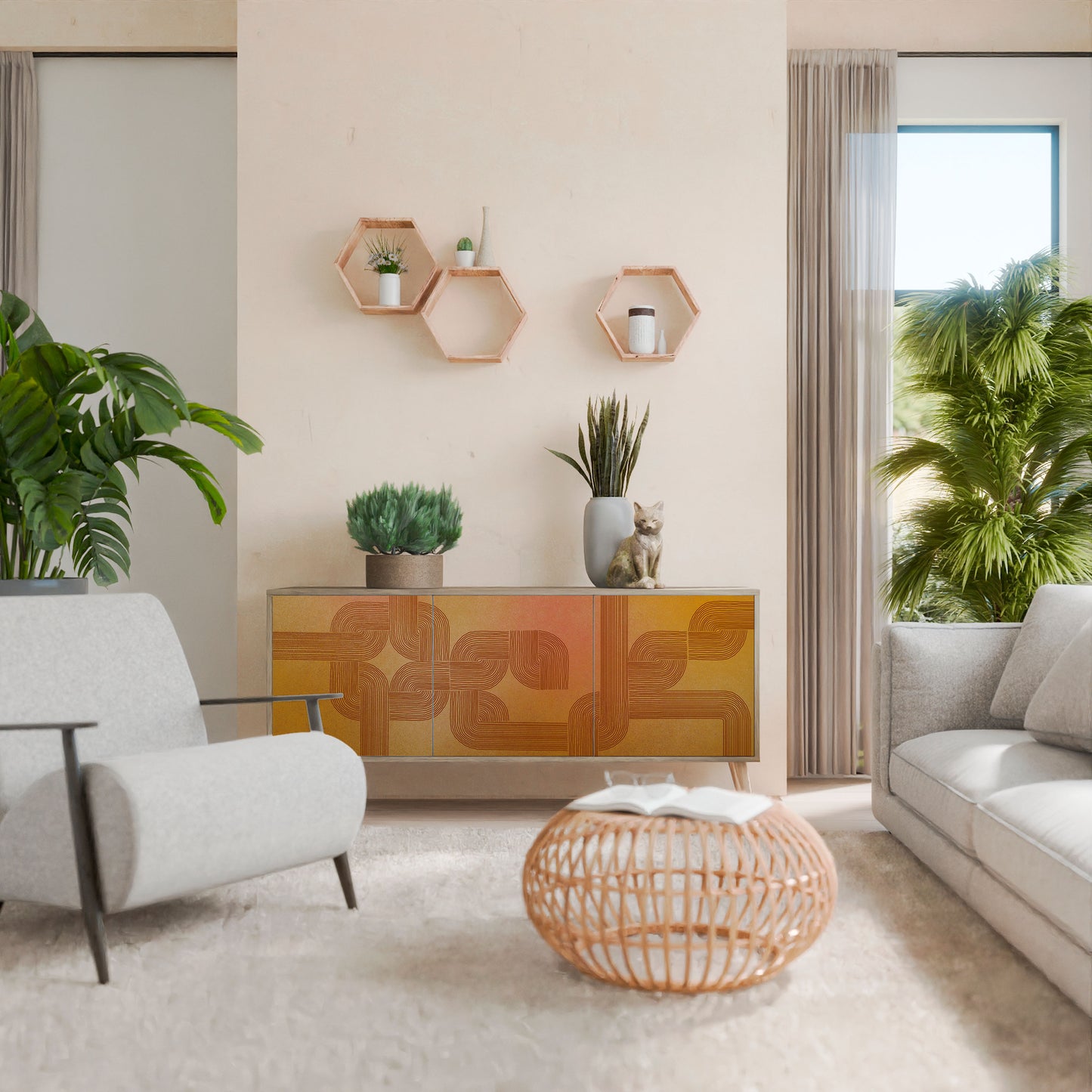 Credenza a 3 ante effetto rovere STRENGTHENING RELATION