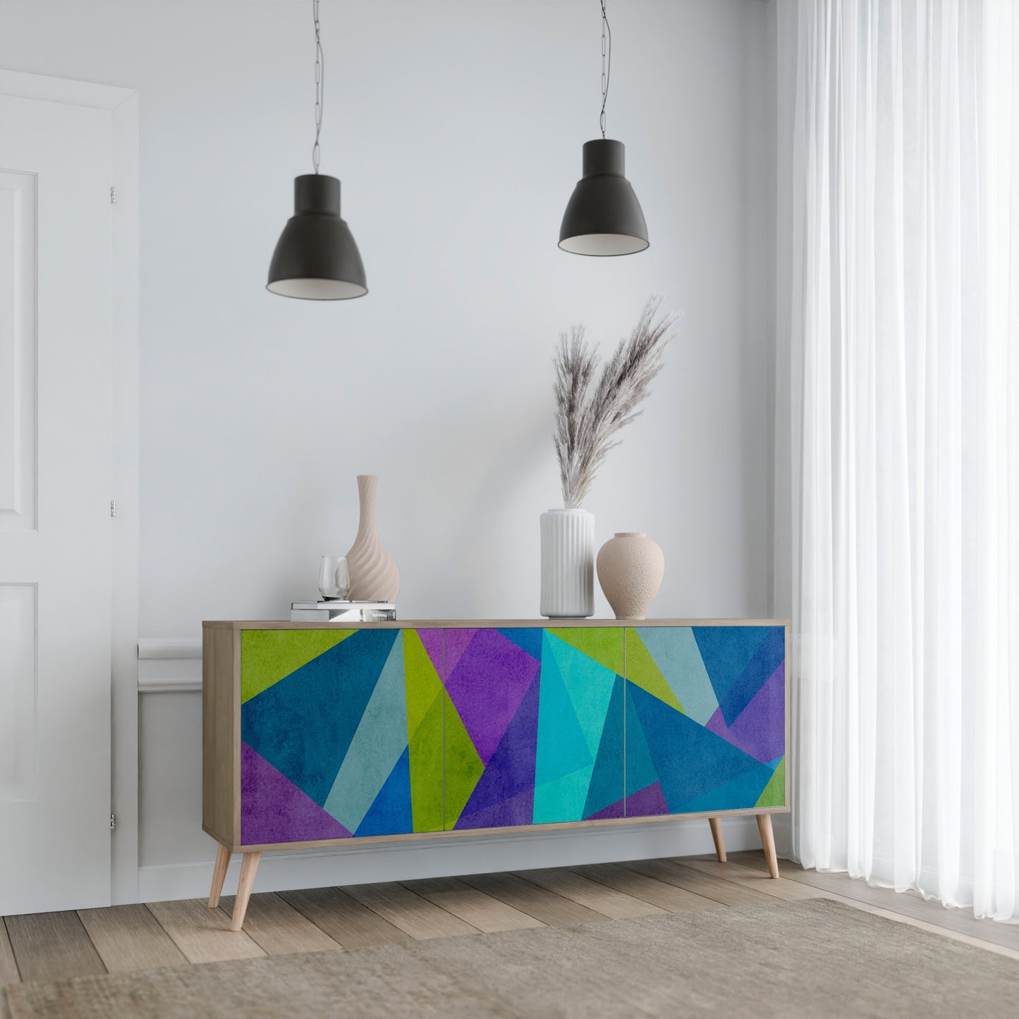 Credenza COLD SHOWCASE a 3 ante in effetto rovere