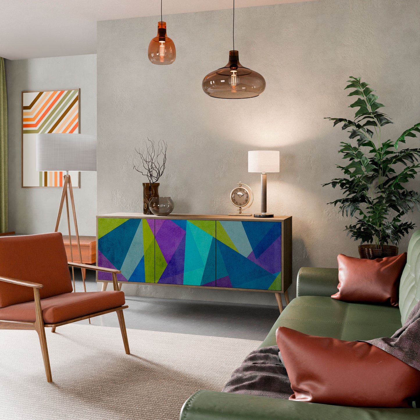 Credenza COLD SHOWCASE a 3 ante in effetto rovere