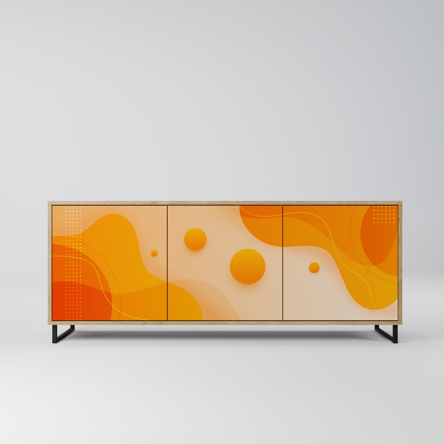 ORANGE ARRANGEMENT 3-Door Sideboard in Oak Effect